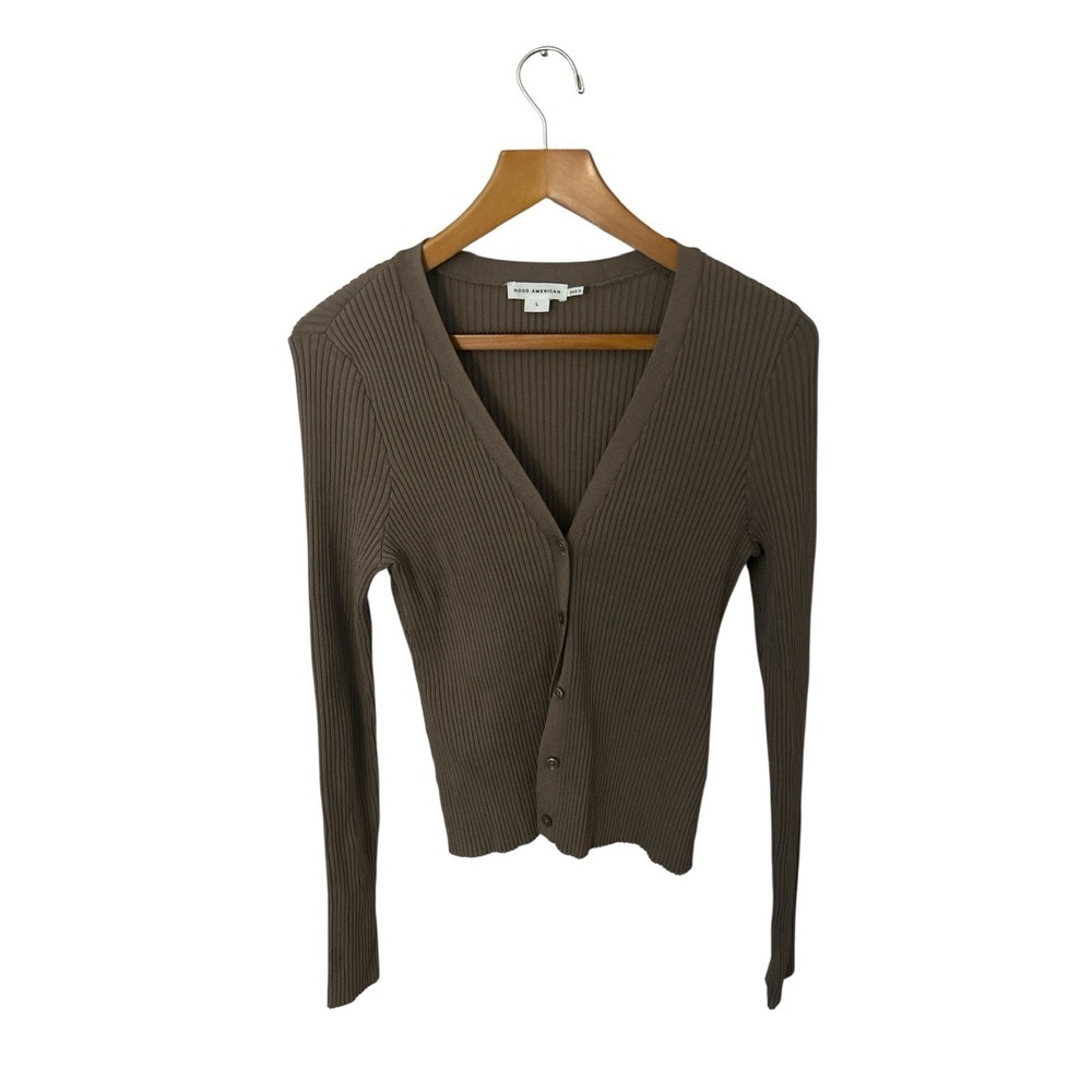 Good American Ribbed Cardigan Size L - Picture 4 of 4